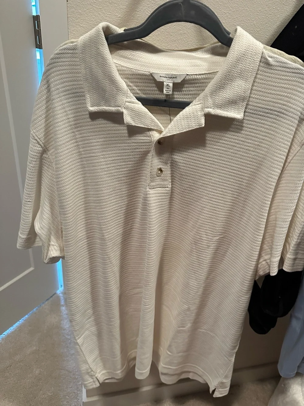 Banana Republic Men's white textured Polo Shirt NWT XLT